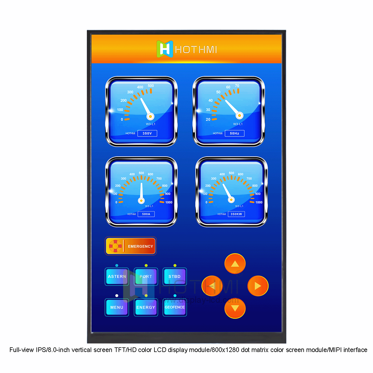 Full-view IPS/8.0-inch vertical screen TFT/HD color LCD display module/800x1280 dot matrix color screen module/MIPI interface