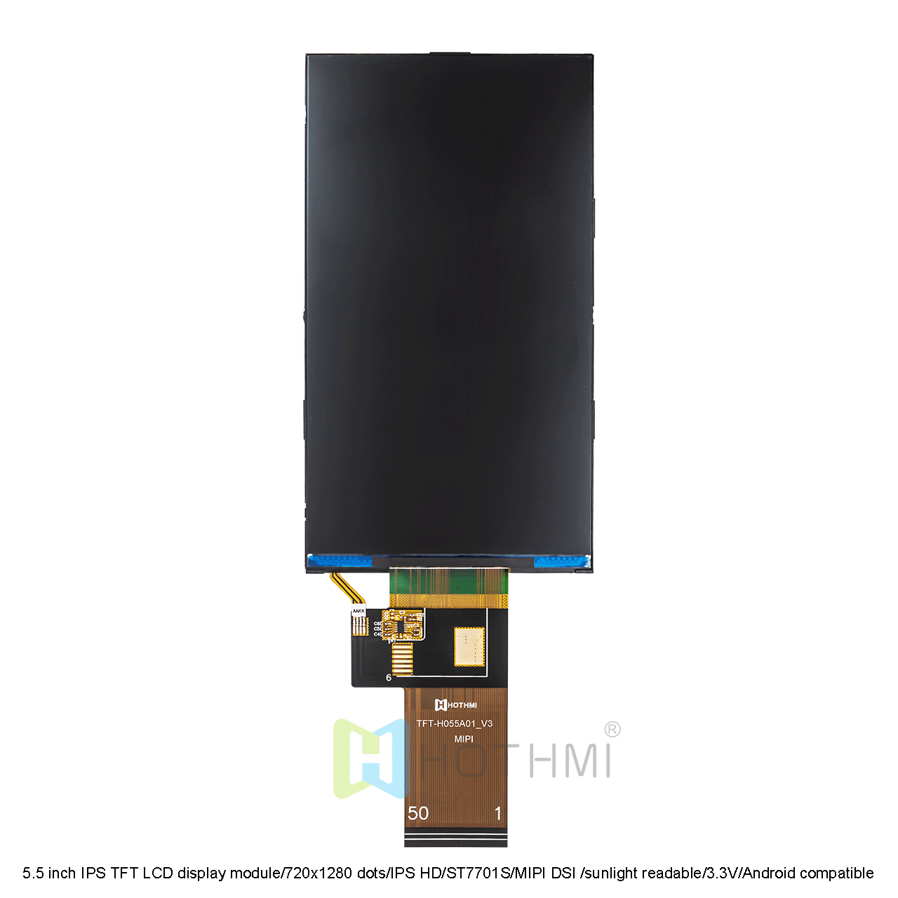 5.5-inch IPS full-view TFT/720X1280 resolution color display/NV3051 controller/high brightness TFT/MIPI interface/Arduino