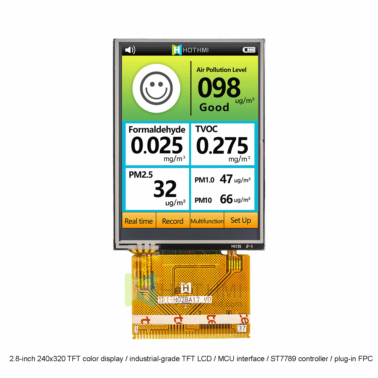 2.8-inch 240x320TFT color display/industrial TFT LCD/MCU ​​interface/ST7789 controller/plug-in FPC