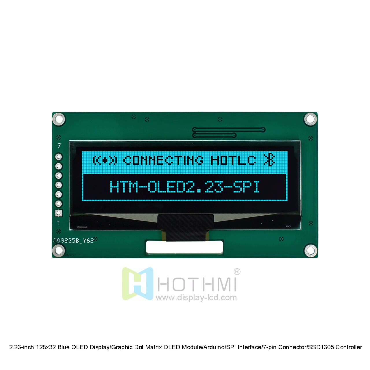 2.23-inch 128x32 Blue OLED Display/Graphic Dot Matrix OLED Module/Arduino/SPI Interface/7-pin Connector/SSD1305 Controller