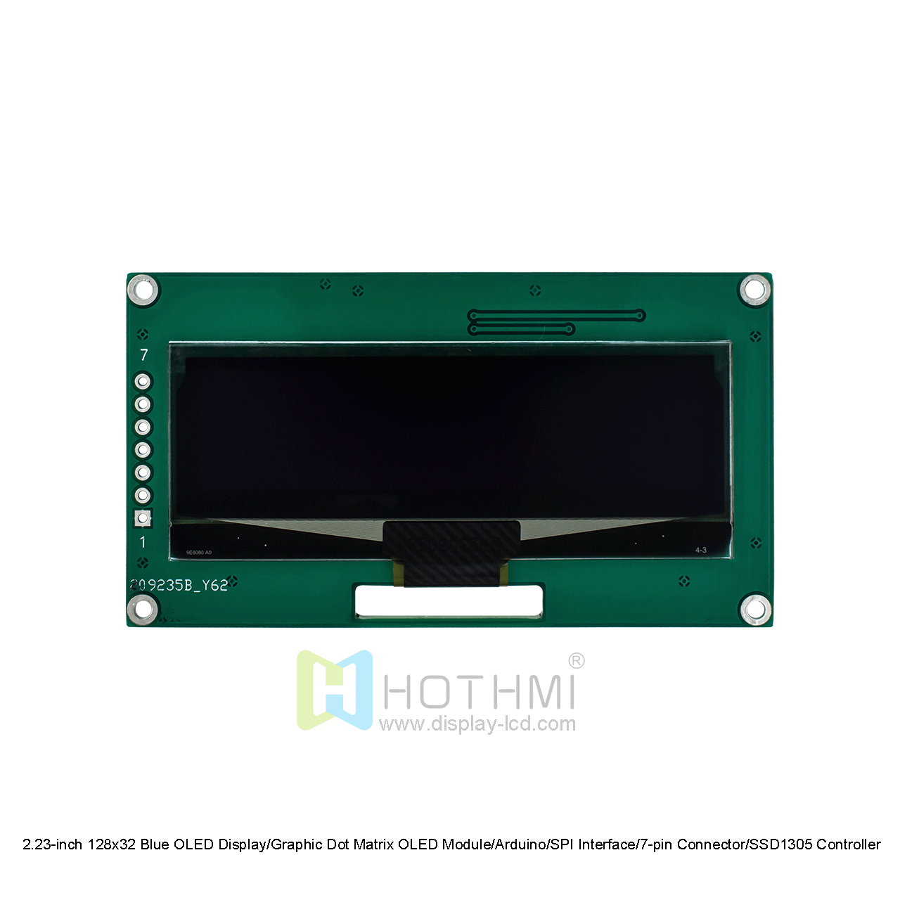 2.23-inch 128x32 Blue OLED Display/Graphic Dot Matrix OLED Module/Arduino/SPI Interface/7-pin Connector/SSD1305 Controller