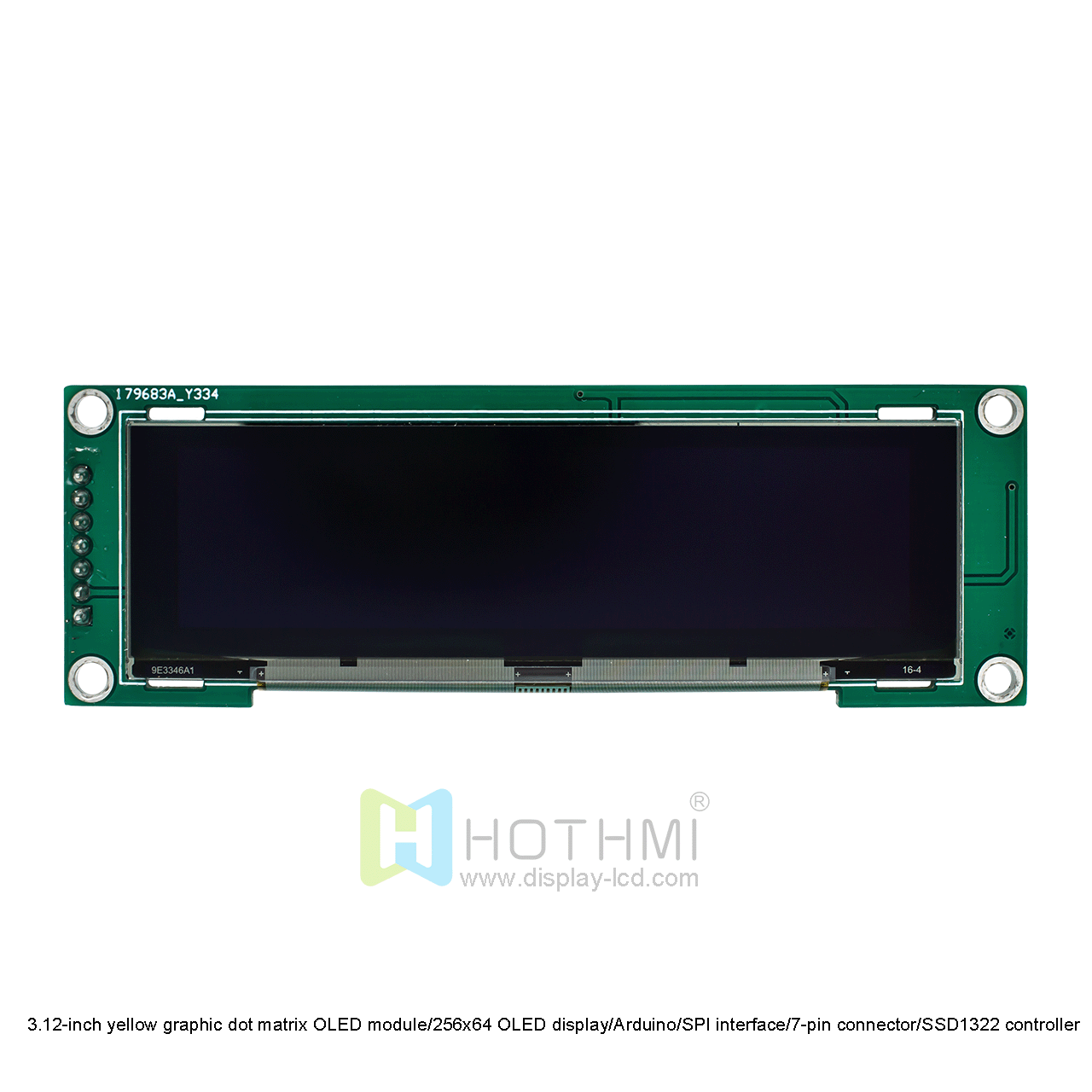 3.12-inch yellow graphic dot matrix OLED module/256x64 OLED display/Arduino/SPI interface/7-pin connector/SSD1322 controller