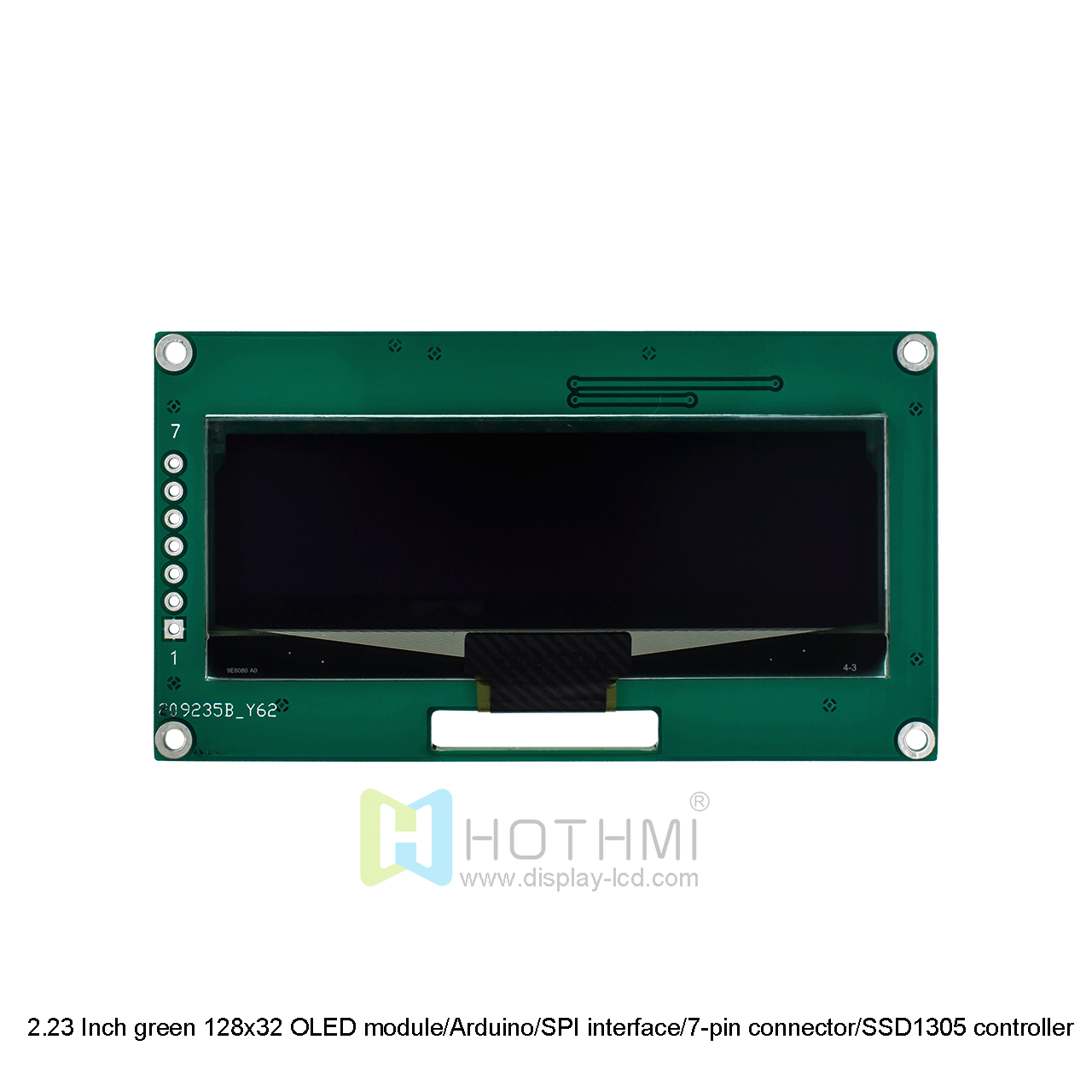 2.23 Inch green 128x32 OLED module/Arduino/SPI interface/7-pin connector/SSD1305 controller