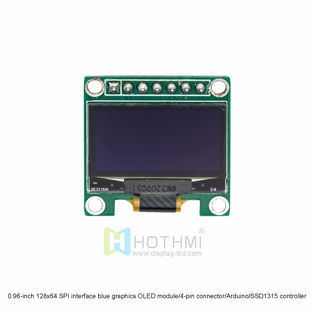 0.96-inch 128x64 SPI interface blue graphics OLED module/4-pin connector/Arduino/SSD1315 controller