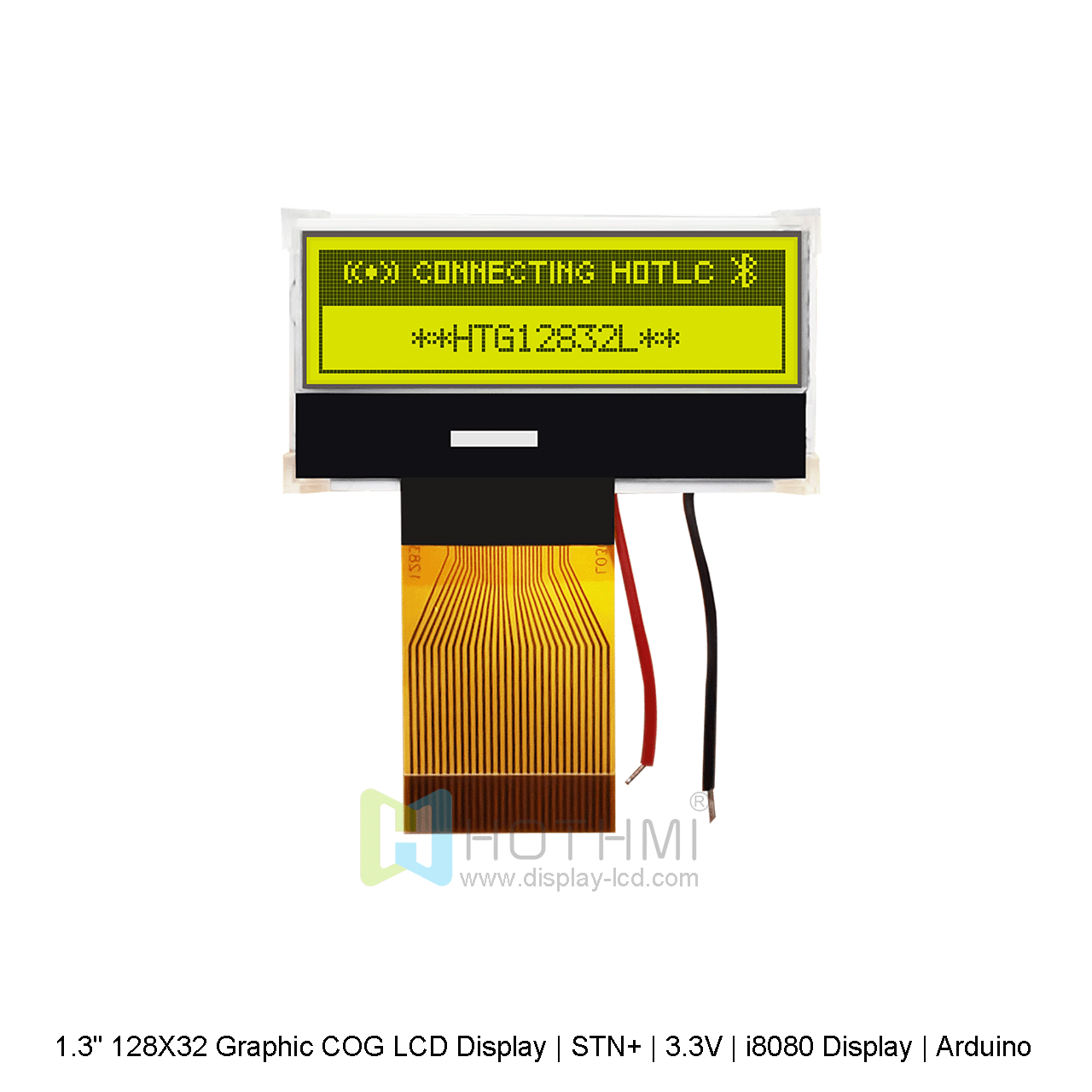 1.3" 128X32 Graphic COG LCD Display | STN+ | 3.3V | i8080 Display | Arduino