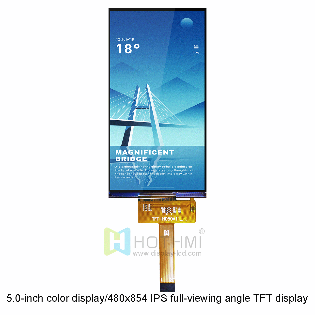 5.0-inch color display/480x854 IPS full-viewing angle TFT display/MIPI interface/ST7701S controller/Android/RK motherboard