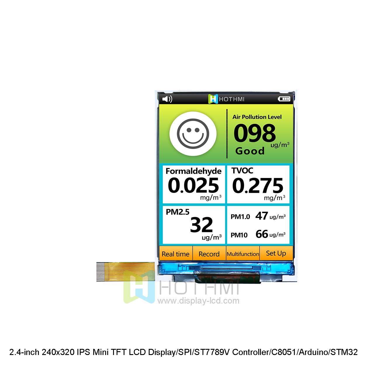 2.4-inch 240x320 IPS Mini TFT LCD Display/SPI Interface/ST7789V Controller/FPC Soft Cable/C8051/Arduino/STM32