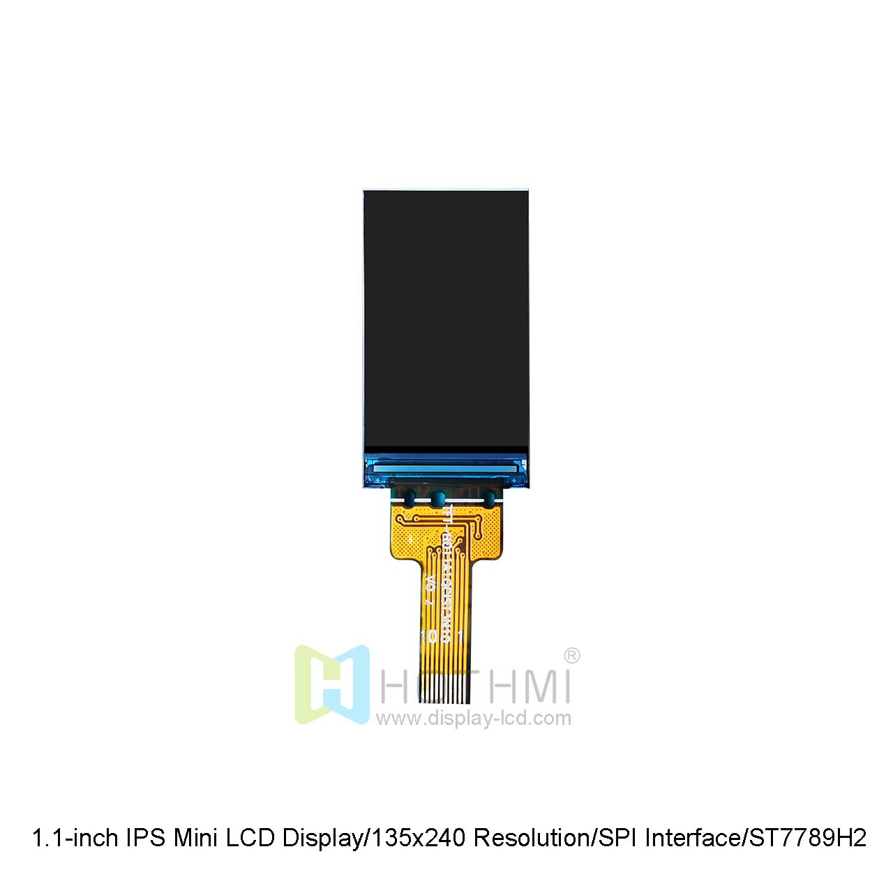 1.1-inch IPS Mini LCD Display/135x240 Resolution/SPI Interface/ST7789H2 Controller/FPC Flexible Cable