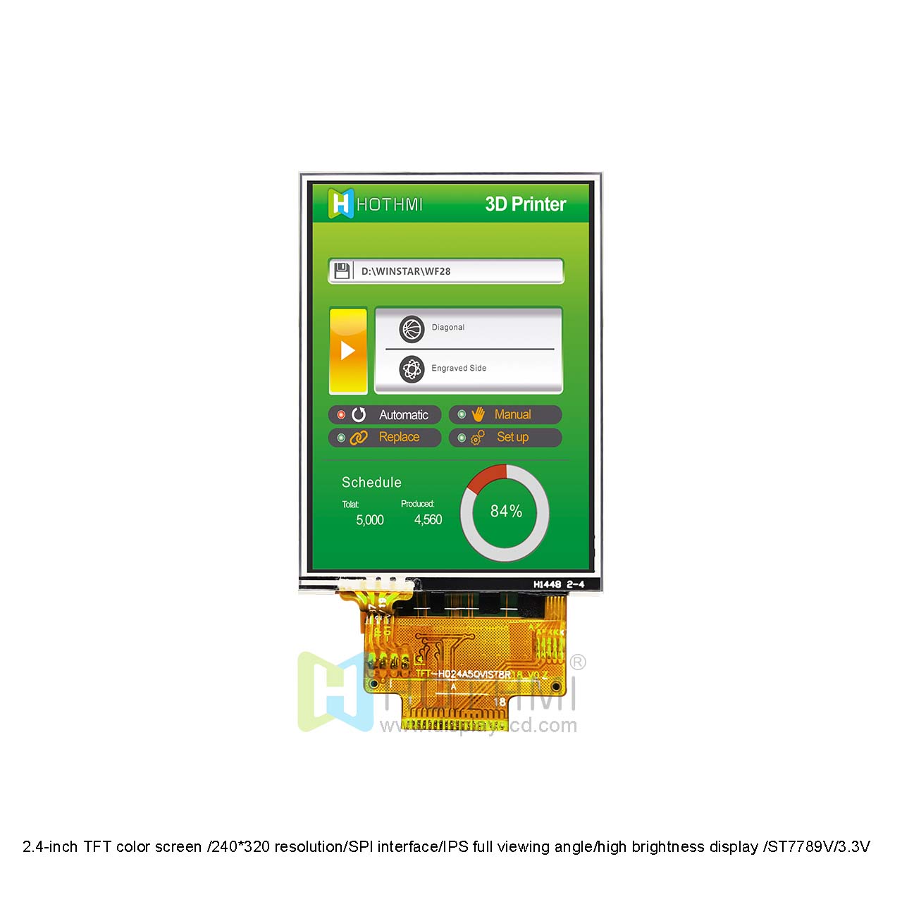 2.4-inch TFT color screen /240*320 resolution/SPI interface/IPS full viewing angle/high brightness display /ST7789V/3.3V /2.4-inch TFT resistive touch Display/Arduino/STM32/C8051