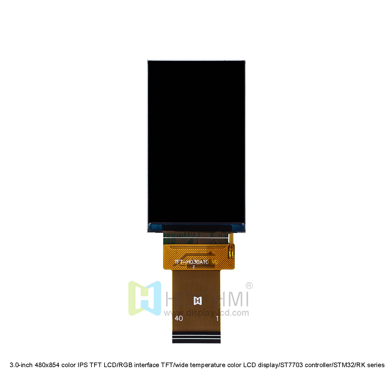 3.0-inch 480x854 color IPS TFT LCD/RGB interface TFT/wide temperature color LCD display/ST7703 controller/STM32/RK series