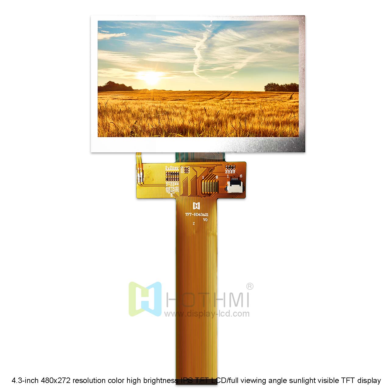 4.3-inch 480x272 resolution color high brightness IPS TFT LCD/full viewing angle sunlight visible TFT display/RGB interface/STM32/RK series