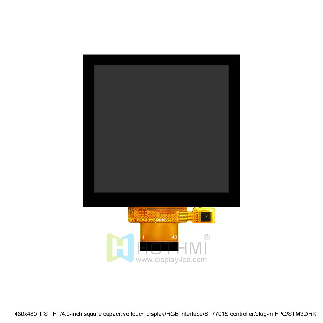 480x480 IPS TFT/4.0-inch square capacitive touch display/RGB interface/ST7701S controller/plug-in FPC/STM32/RK