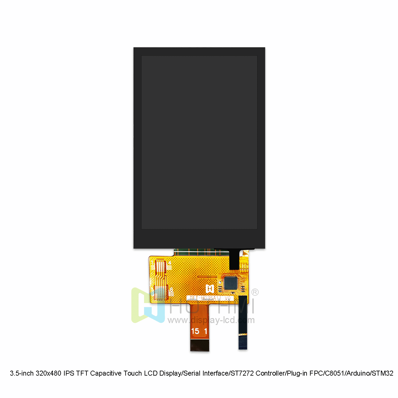 3.5-inch 320x480 IPS TFT Capacitive Touch LCD Display/Serial Interface/ST7272 Controller/Plug-in FPC/C8051/Arduino/STM32