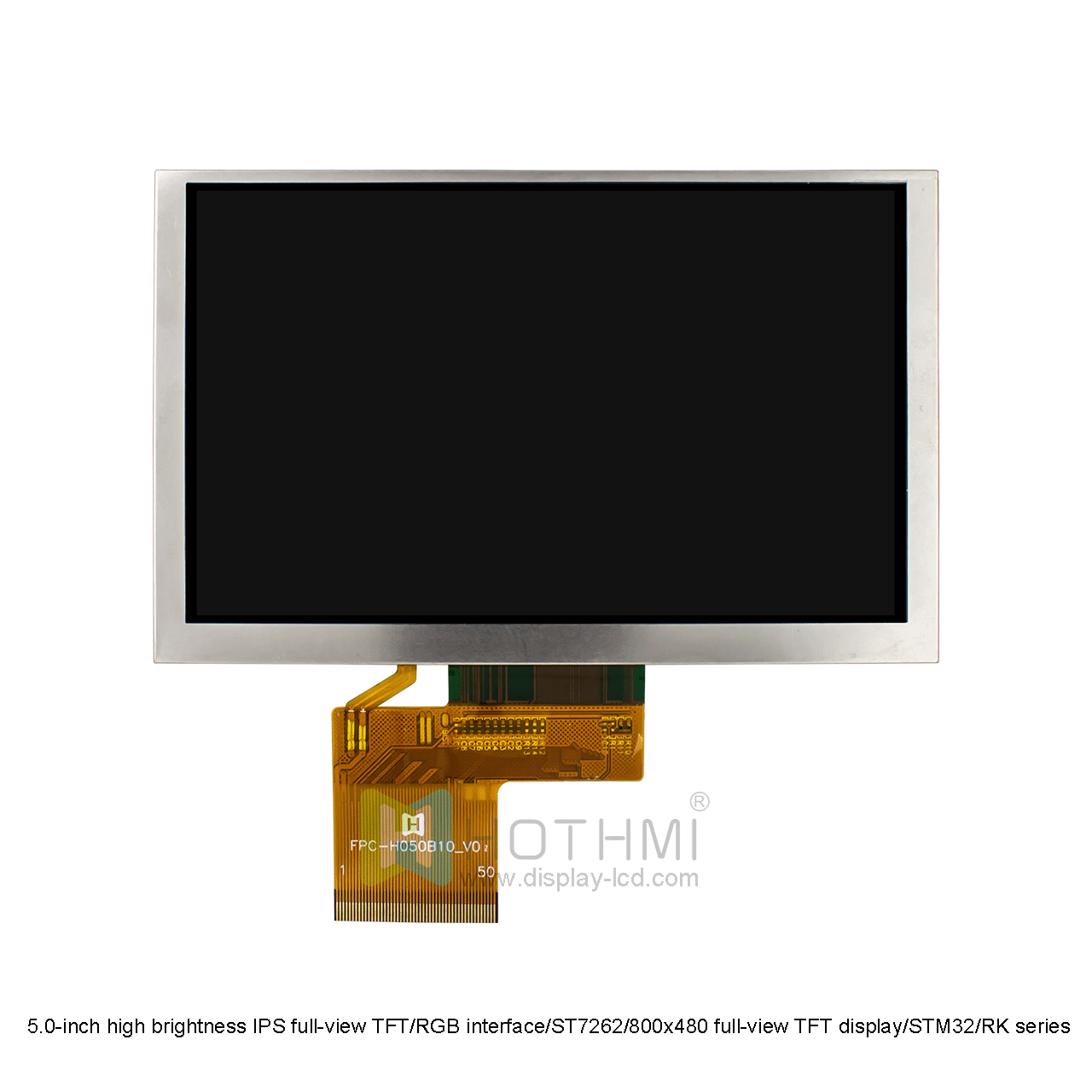 5.0-inch high brightness IPS full-view TFT/RGB interface/ST7262/800x480 full-view TFT display/STM32/RK series