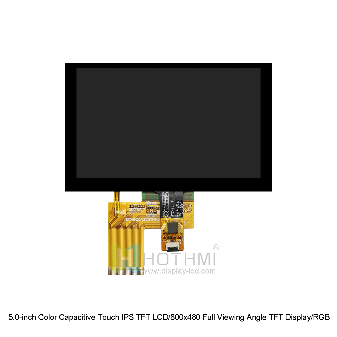 5.0-inch Color Capacitive Touch IPS TFT LCD/800x480 Full Viewing Angle TFT Display/RGB Interface/STM32/RK Series/ST7262