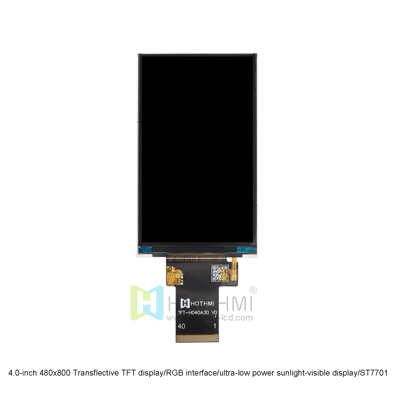 4.0-inch 480x800 Transflective TFT display/RGB interface/ultra-low power sunlight-visible display/ST7701 controller/STM32/RK series