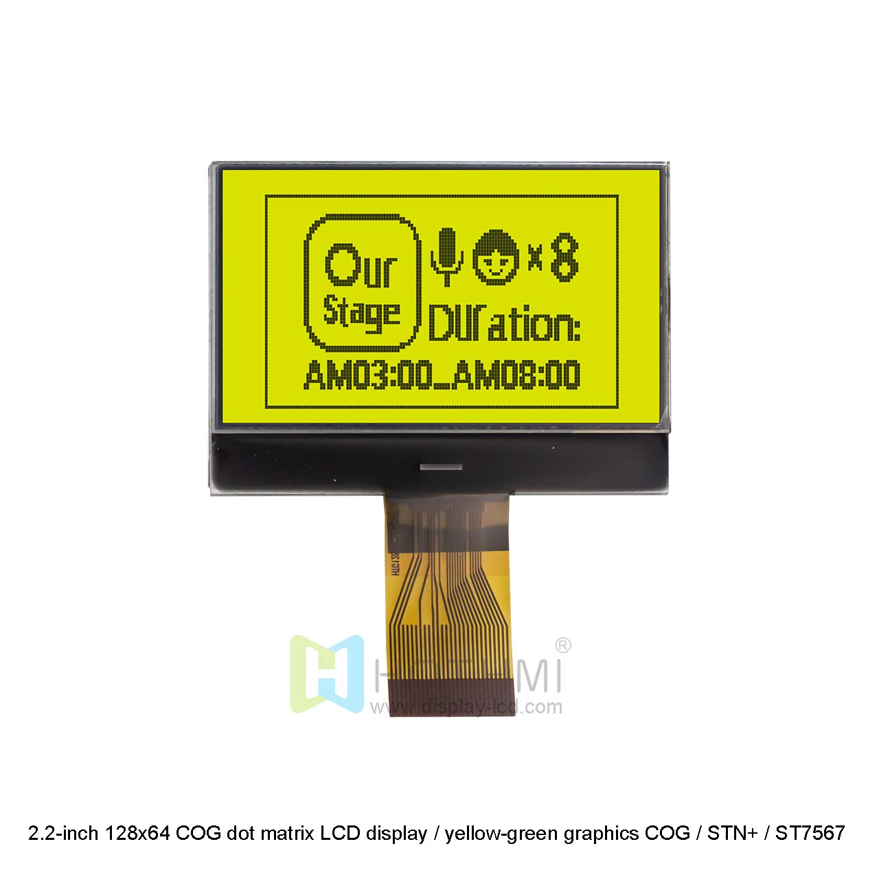 2.2-inch 128x64 COG dot matrix LCD display / yellow-green graphics COG / STN+ / ST7567 controller / Arduino