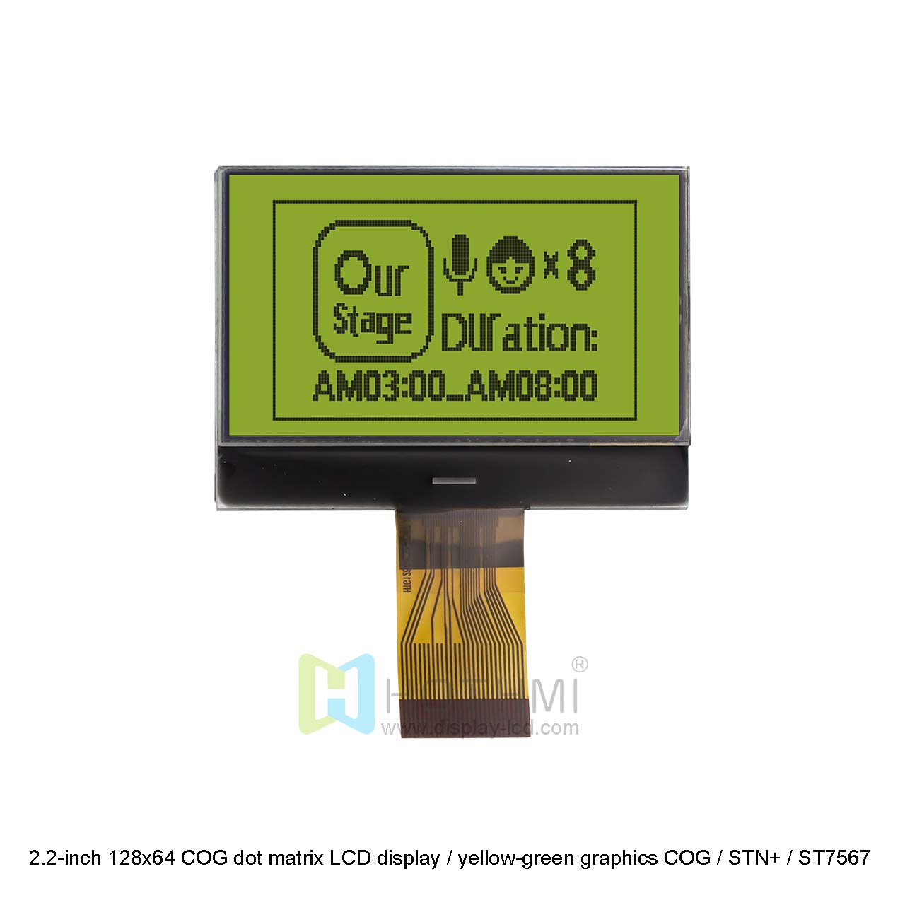 2.2-inch 128x64 COG dot matrix LCD display / yellow-green graphics COG / STN+ / ST7567 controller / Arduino