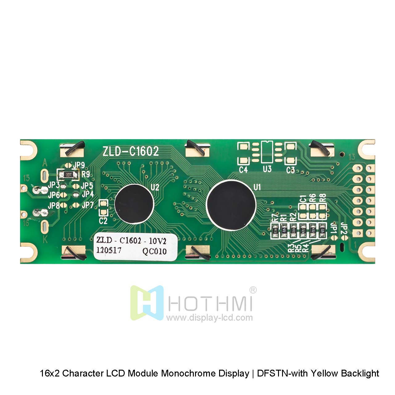 16x2 Character LCD Module Monochrome Display | DFSTN-with Yellow Backlight