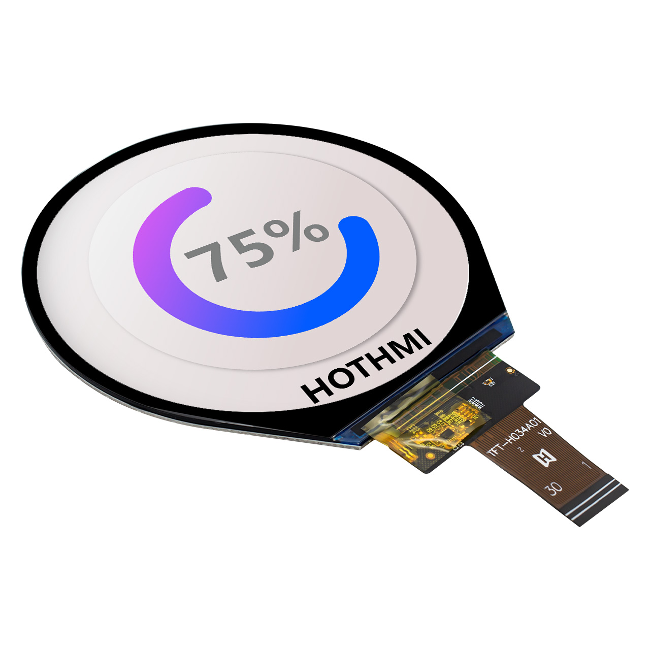 3.4inch MIPI DSI Round TFT LCD Display, 800 × 800 px, IPS