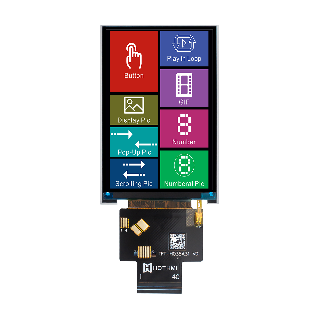 3.5 inch TFT LCD color display | 320x480 C8051 TFT  | IPS Display