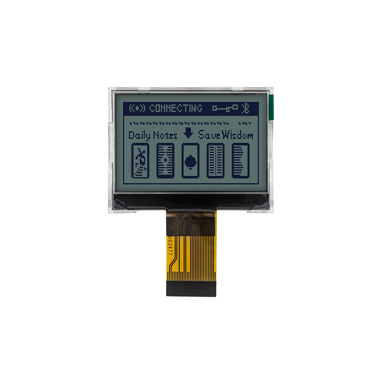2.0-inch 128x64 COG LCD | STN+ Yellow-green LCD | Arduino