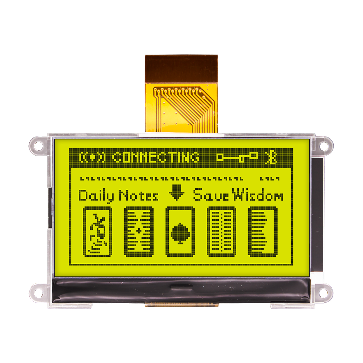 2.8 英寸COG显示屏-STN(+)黄绿色LCD 显示模组-ST7565R控制器