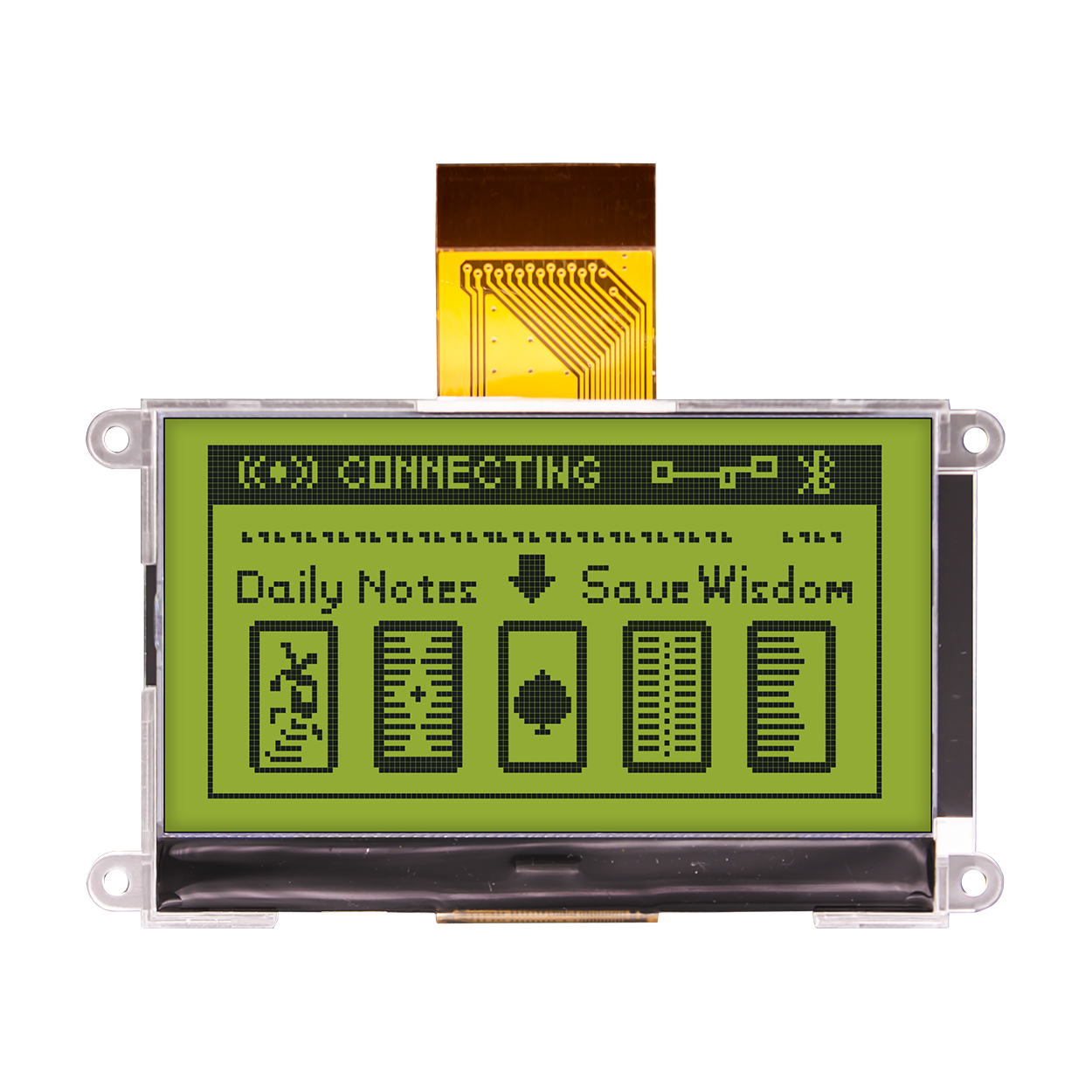 2.8 英寸COG显示屏-STN(+)黄绿色LCD 显示模组-ST7565R控制器