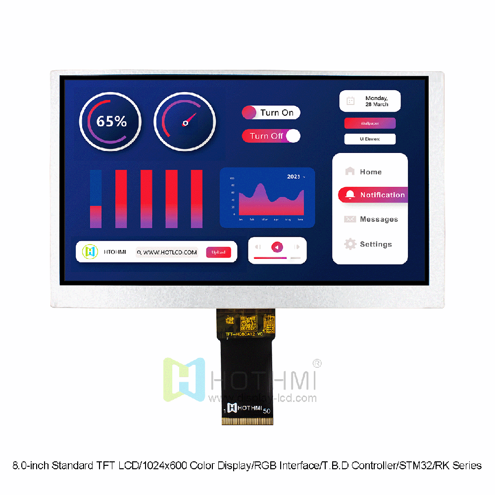 8.0 inch 1024x600 TFT LCD Display with RGB Interface