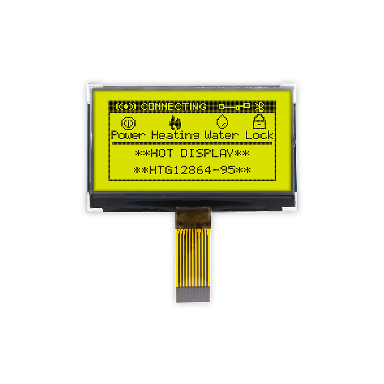 2.8" 128X64 Graphic COG LCD Module | SPI | STN+Gray | Yellow-Green Backlight | ST7567